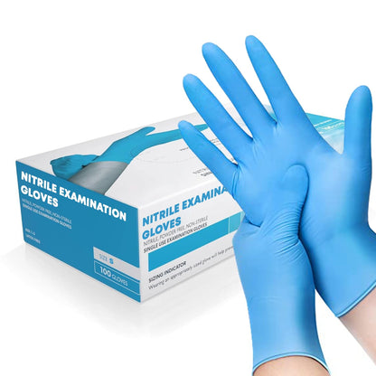 The Real Touch Blue Professional Nitrile Powder Free Multi-Purpose Gloves, Disposable, Extra Strong - Box of 100 (Blue, Small)