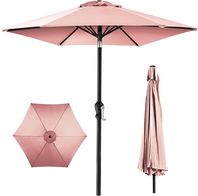 Best Choice Products 10ft Outdoor Table Compatible Steel Polyester Market Patio Umbrella w/Crank and Easy Push Button Tilt