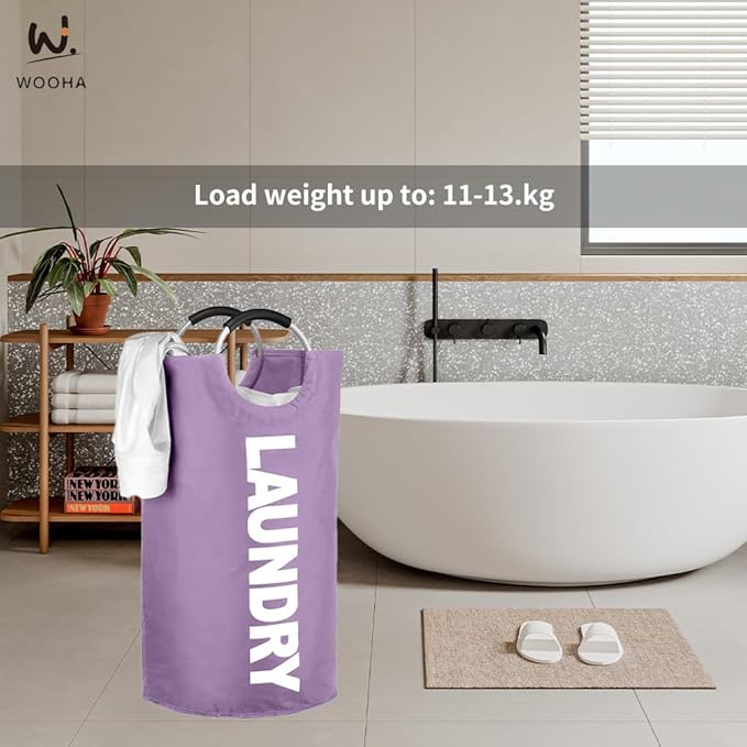 WOOHA 125L Large laundry basket, Collapsible laundry hamper, Tall Clothes