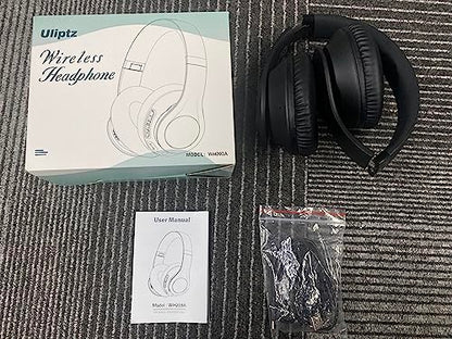 Uliptz Wireless Headphones Over Ear, 65 Hrs Playtime Bluetooth Headphones, 6 EQ Modes Foldable Lightweight Headphones Wireless, Foldable Bluetooth 5.3 for Travel/Office/PC (Black)