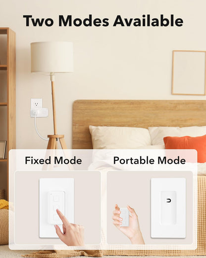 BN-LINK Mini Wireless Remote Control Outlet Switch Power Plug in for Household Appliances, Wireless Remote Light Switch, LED Light Bulbs, White (2 Remotes + 5 Outlets) 1250W/10A
