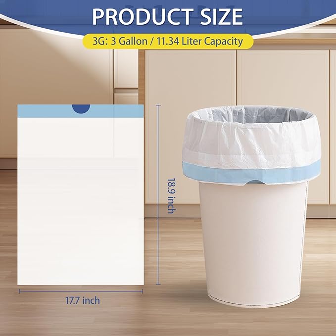 240 Count 3 Gallon Trash Bags Drawstring