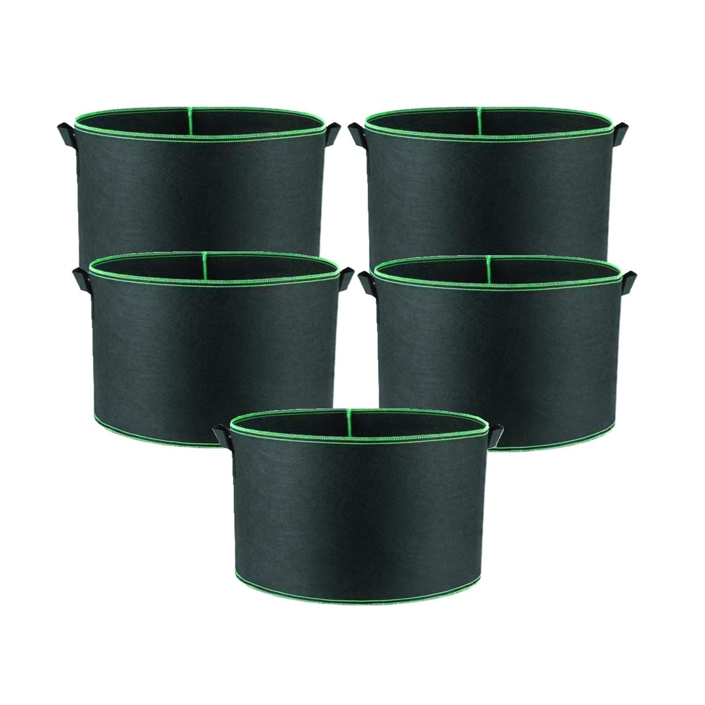 Niurui 5-Pack 25 Gallon Grow Bags Heavy Duty 320G Thickened Nonwoven Fabric Pots Plant Grow Bags with Handles,for Low Stress Plant Training Fruits, Vegetables, and Flowers(Black)