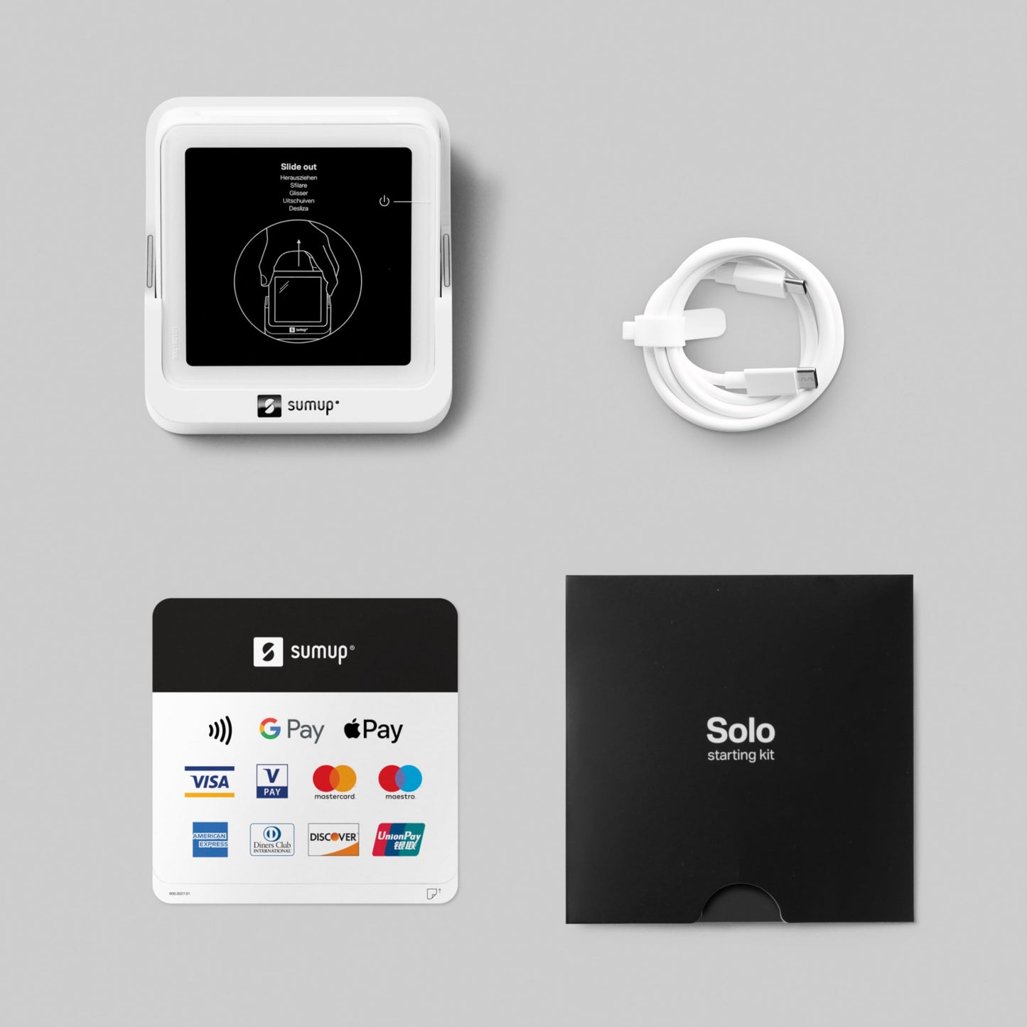 SumUp Solo Credit Card Payment Card Reader with Charging Station by SumUp. Full touch-screen interface with free SIM card with unlimited mobile data