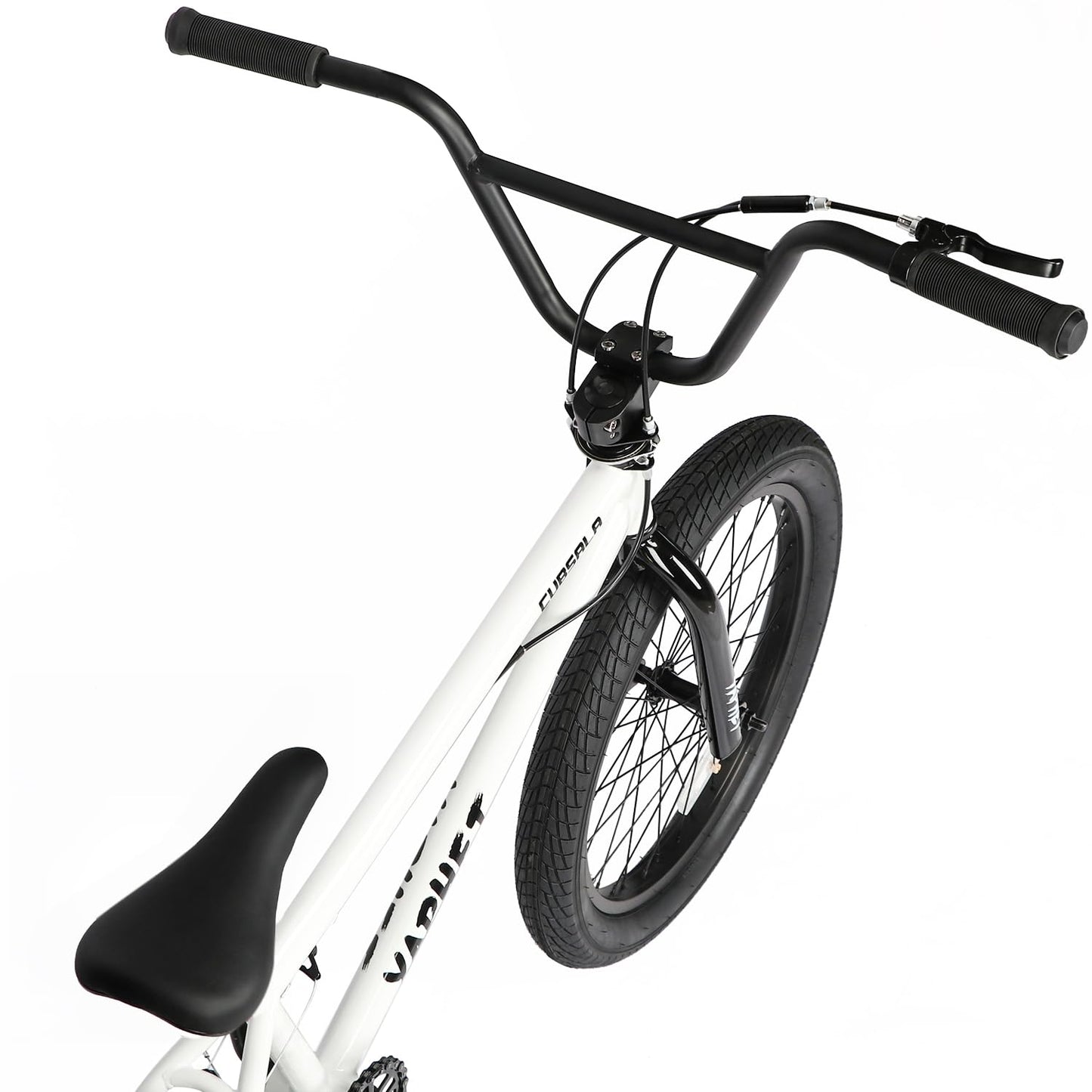 cubsala Freestyle BMX Bike, 20 Inch Yaphet Bicycle for Teen Beginner Adult Riders, Bike with 360° Rotating Handlebar and 4 pegs, Whtie
