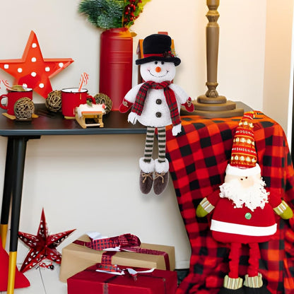 Heyaner Christmas Gnomes Decorations for Home Snowman Figurine Plush Handmade Christmas Table Sitting Decor Winter Ornaments for Holiday Party Gifts