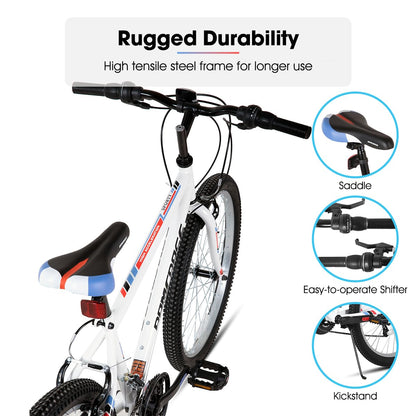 HH HILAND 24 26 inch Mountain Bike for Men Women, 18 Speeds High-Carbon Steel Frame, Sport Cycling MTB Bicycle for Adult