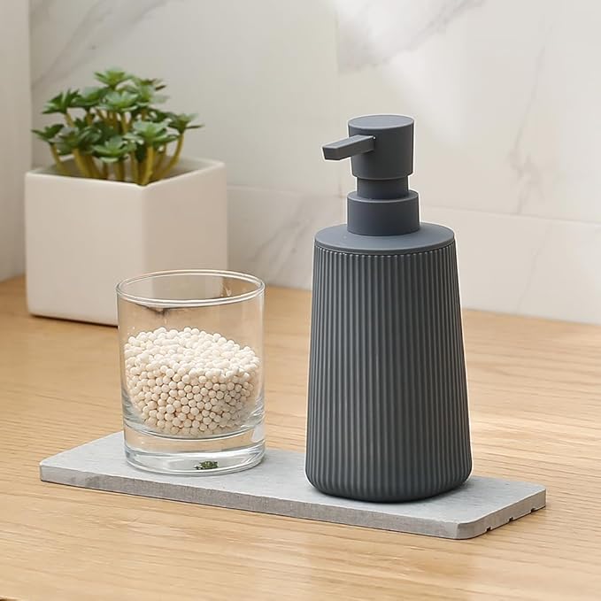 Small Soap Dispenser for Bathroom and Kitchen, Modern Farmhouse Striped Style