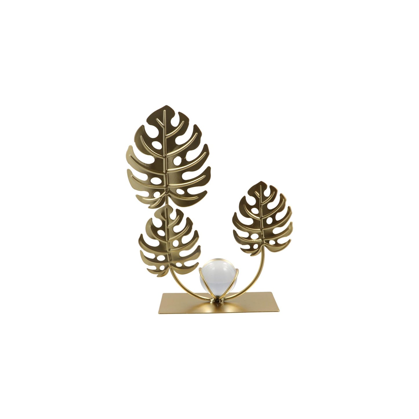 zaoalife Metal Leaf Statue Crystal Ball Ornaments Turtle Leaf Home Decor Metal Leaf Sculpture Office Crafts Bedroom Home Bookshelf Collectibles