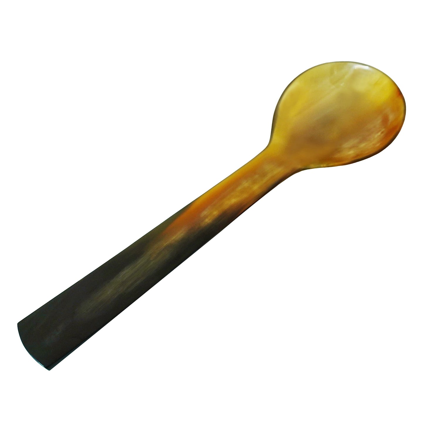 Mythrojan Buffalo Horn Caviar Spoon Large Handcrafted Polished Finish Serving Spoon for Ice Cream Sugar Salt Caviar Pepper Honey Coffee - 10 Inches Long