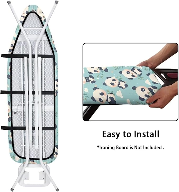 Panda Ironing Board Cover Fits Standard Size Elasticized Edges Home Decorations