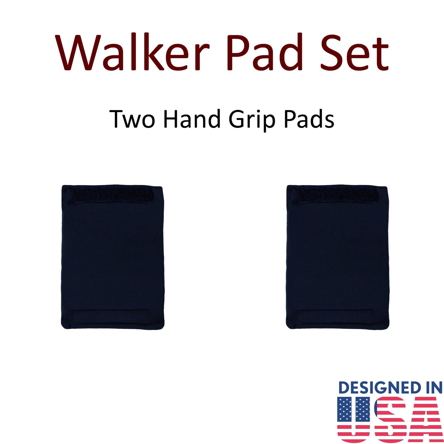 Crutcheze Rollator Walker Handle Wrap Cushions – Secure Fit Hook & Loop Closure for Wide or Winged Ergonomic Handles – 3/8” Padded Grip Covers – Washable – Designed in USA