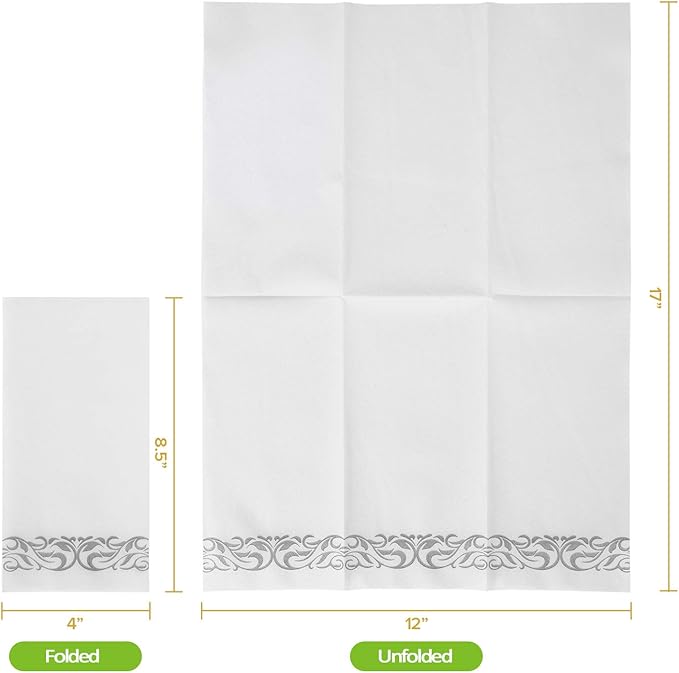 FOCUSLINE 200 Linen Feel Disposable Bathroom Napkins, Soft and Absorbent Paper