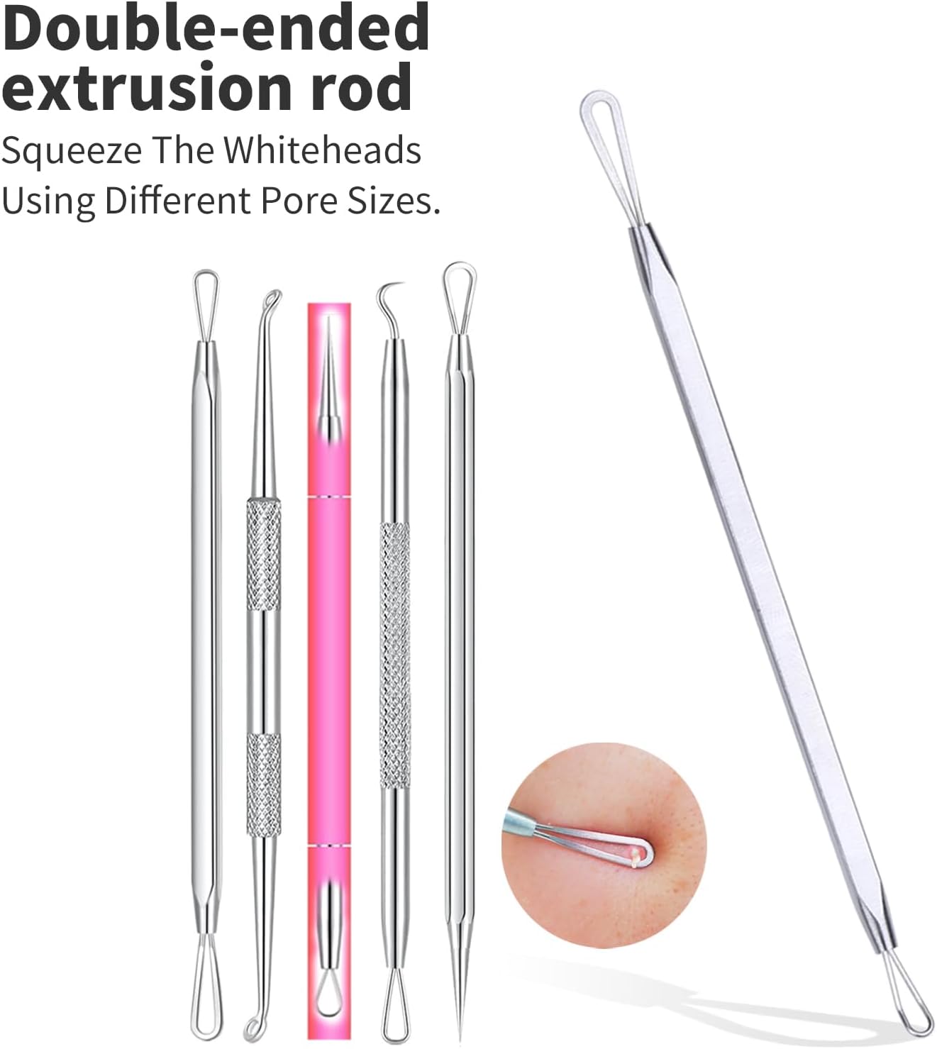 2025 Professional Pimple Popper Tool Kit - 22 PCS Blackhead Remover Tools for Acne and Zit Popping Comedone Extractor with Magnifying Glass