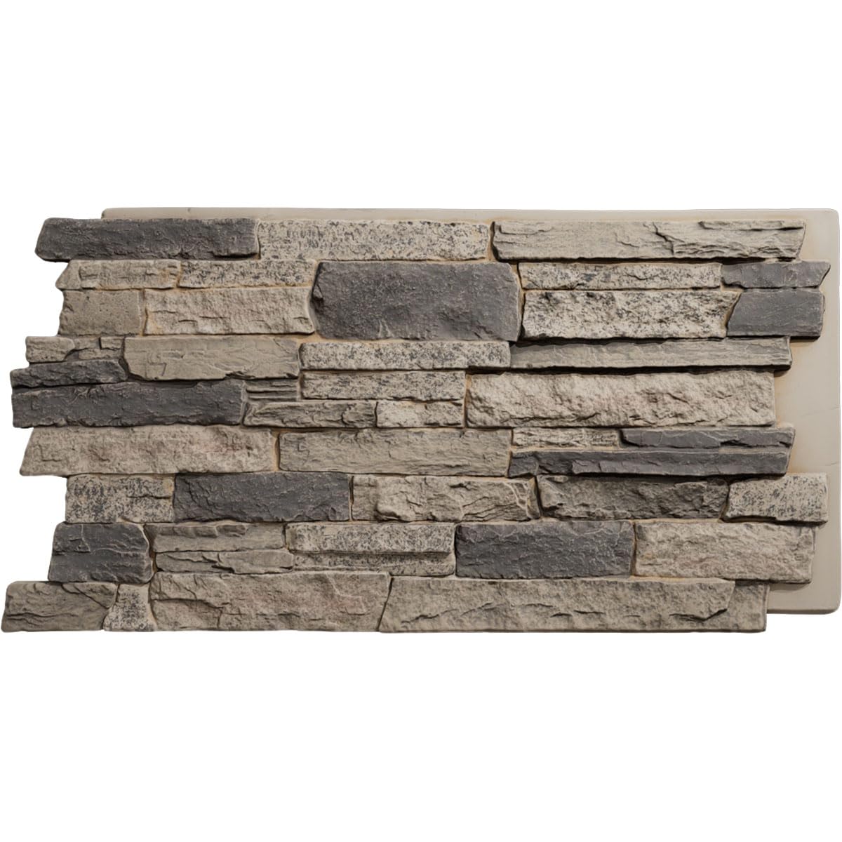 EverStone Acadia Ledge Faux Stone Panel, 49"W x 25 1/2"H x 1 1/4"D, Urban Color