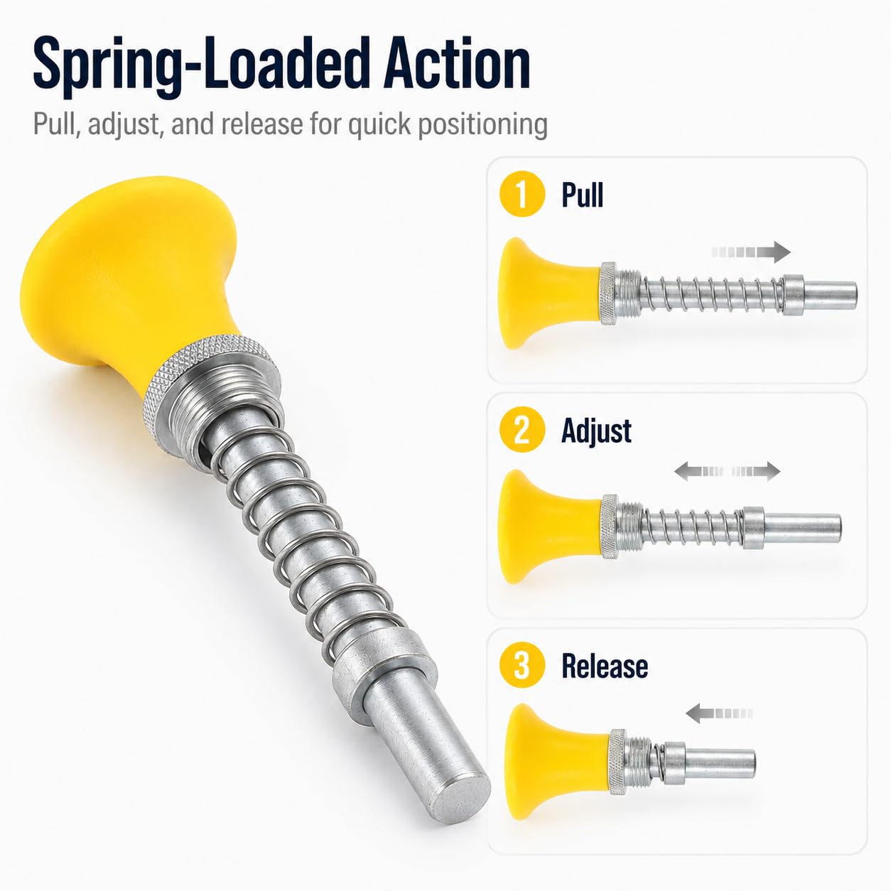 COHEALI Spring Loaded Pull Handle for Gym Equipment Adjustment, Exercise Machine Selector Latch Replacement with Round Knob, Fitness Locking Hardware M20 Φ11.5 L153mm