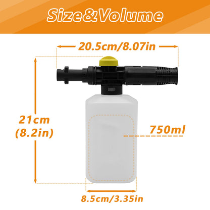 Fai Top 750ML karcher Snow Foam Lance Cannon Pressure Washer Soap Car Foamer Wash Adjustable Sprayer Jet Bottle Nozzle for karcher K2 K3 K4 K5 K6 K7