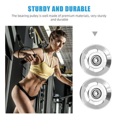 ULTECHNOVO 2-Pack 3.46" Aluminum Alloy Cable Pulley Wheels, Deep-Groove Quiet Bearings for Smooth Home Gym Machine Replacement, Fits LAT Pulldown, Triceps Pushdown & Cable Crossover