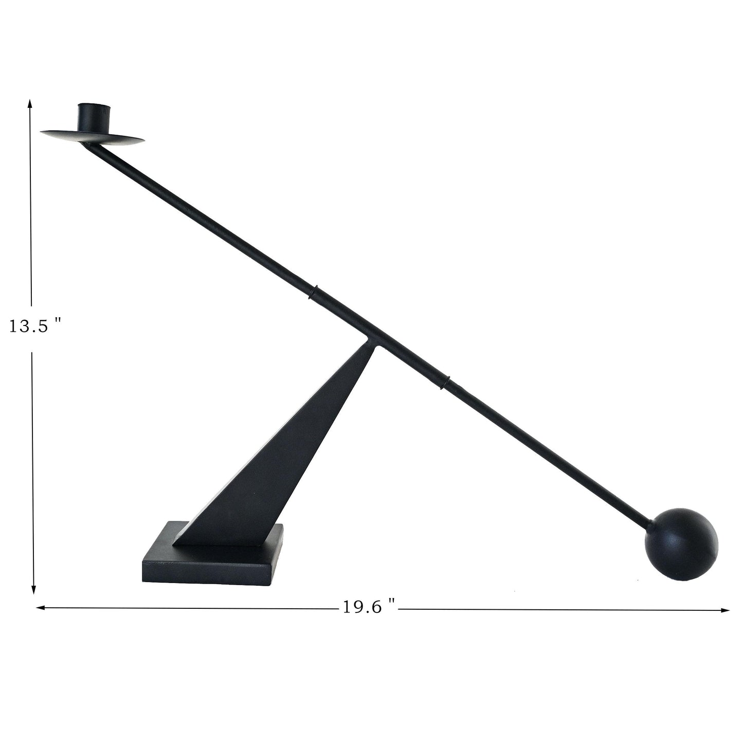 Remenna Black Metal Modern Candle Holder Candlestick Holders Decorative Candle Stand, Tapered Candle Holders Home Decoration 19 inch