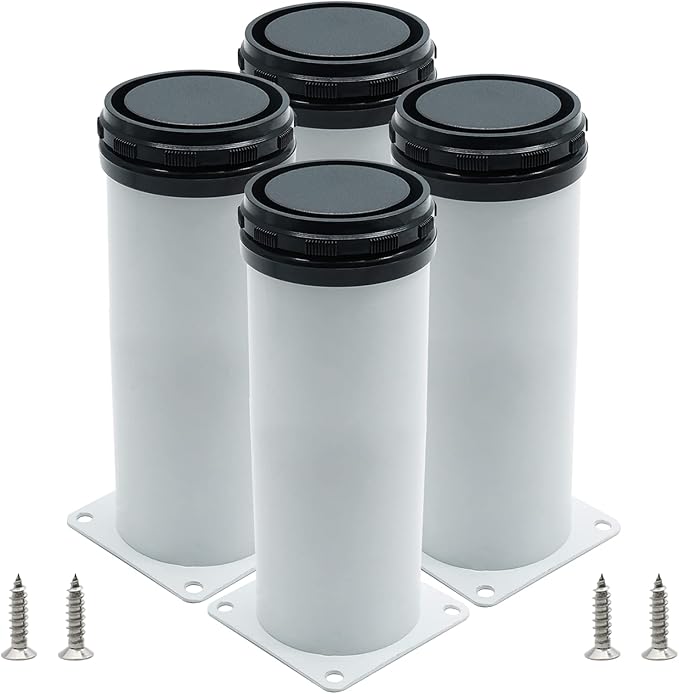 Set of 4 Adjustable Furniture Legs 8 Inch, Stainless Steel Furniture Legs