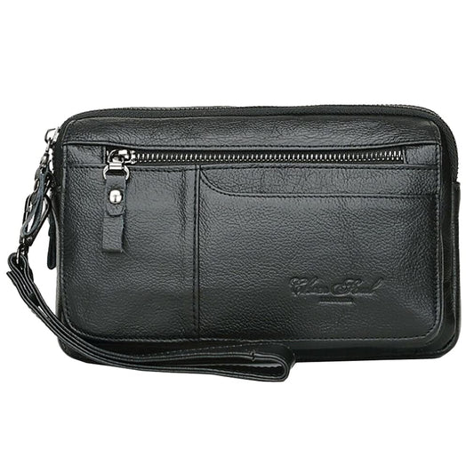 KPYWZER Leather Clutch Purse Wallet Men Wrist Bag, #00black, Business