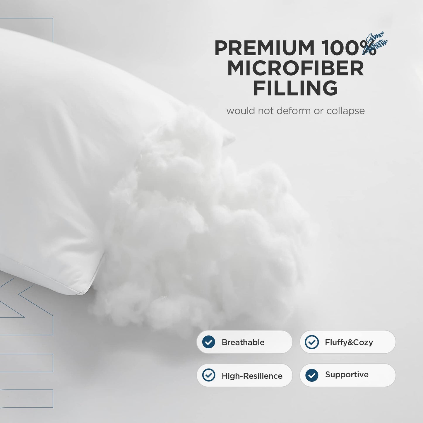 Acanva Throw Pillow Inserts for Bed Couch Sofa, Ultra Soft Polyester Filling for Decorative Cushion Square Sham Form, 18"x18"-4 Pack, White 4 Count