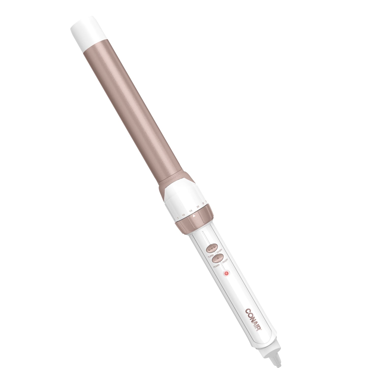 Conair Double Ceramic 1 1/4-inch to 3/4-inch Curling Wand, Tapered Wand Produces Beachy Waves, White