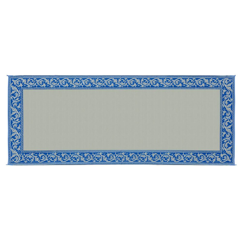Stylish Camping Ming's Mark RC3 Stylish Camping Reversible Classical Patio Mat - 8' x 20', Blue/Beige