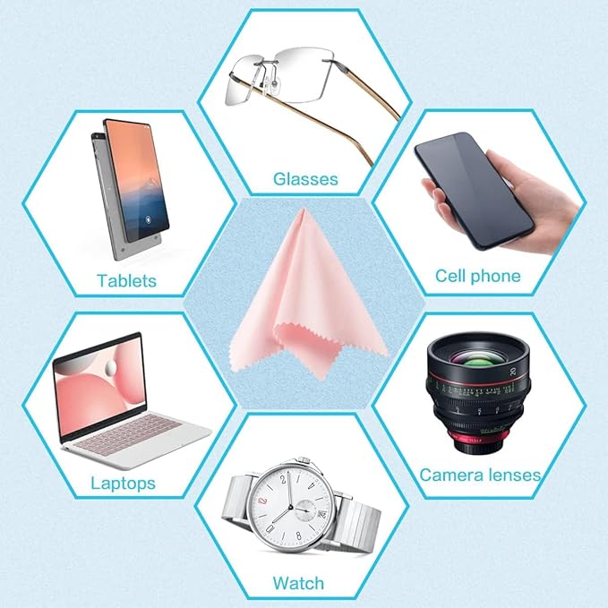 Eyeglass Cleaning Cloth Glasses Cleaner 12Pack Microfiber Lens Cleaner Eyewear