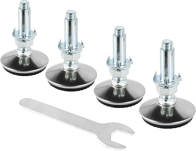 4 Set M10 Leveling Feet with 4-Pronged T Nut, Adjustable Leg Levelers Heavy