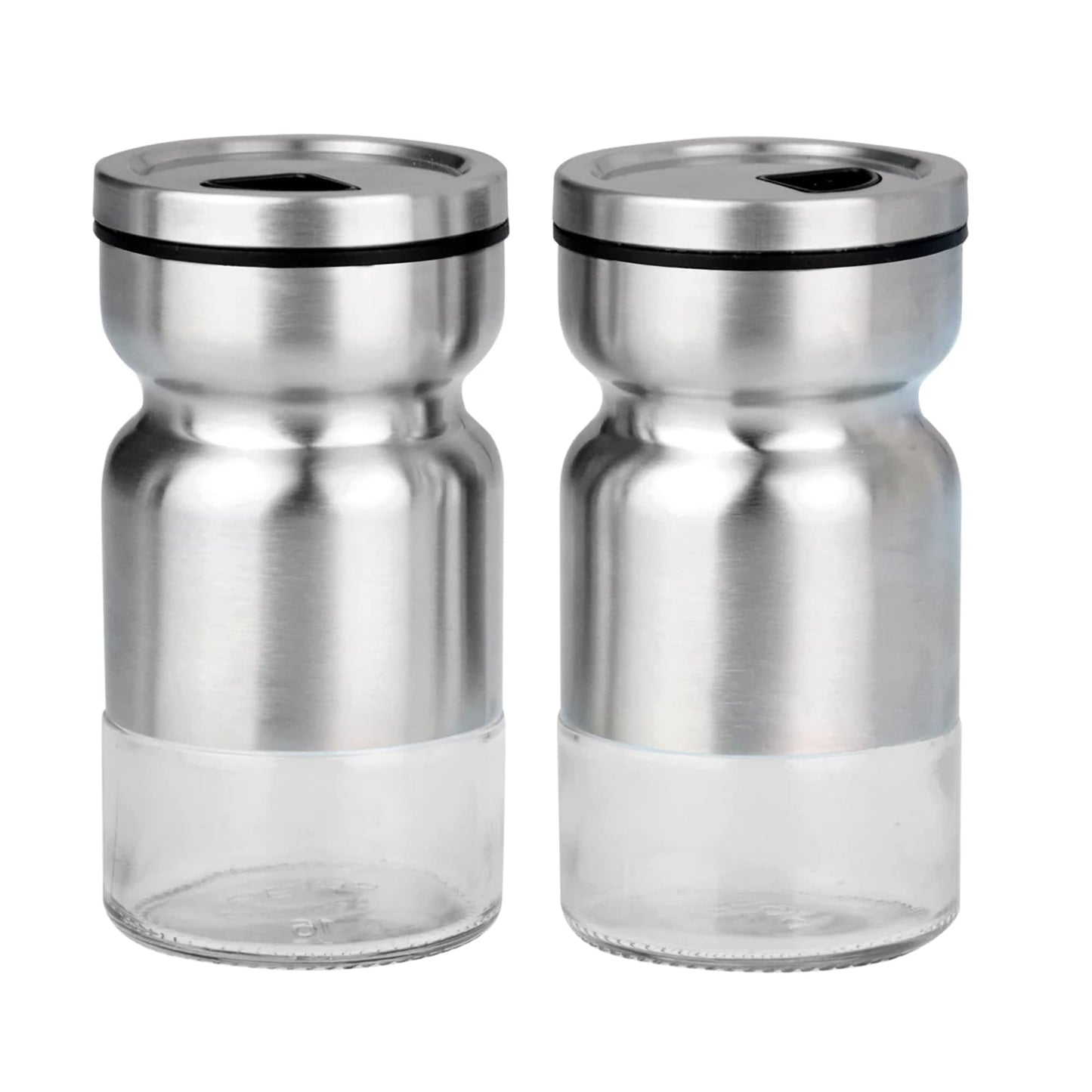 Cuisinox Stainless Steel Salt & Pepper Shakers Set, with Caddy, 4" each