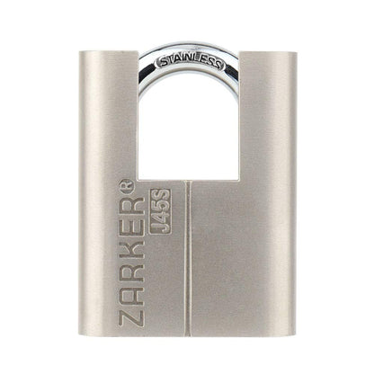 Zarker J45S keyed Padlock, Heavy Duty Stainless Steel Shackle Lock, 3 Keys, Waterproof and Rustproof Storage, Warehouses, Garage, Outdoors, 1-Pack