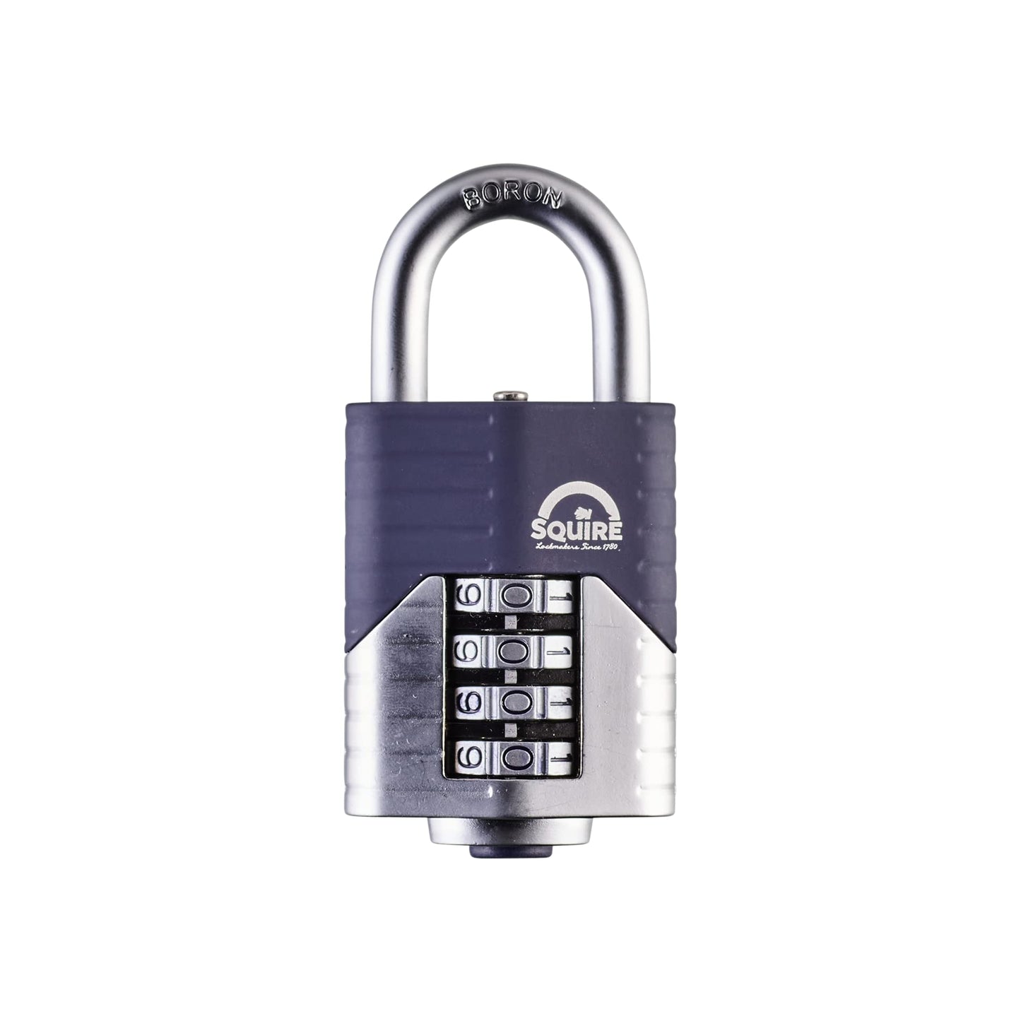 Squire Heavy Duty Padlock (Vulcan Combi 50) - Toughest Open Shackle - 4 Wheel Vulcan Padlock - Steel Cast Alloy for Corrosion Resistance - Weatherproof Lock for Home, School & Shed (Blue, 2")
