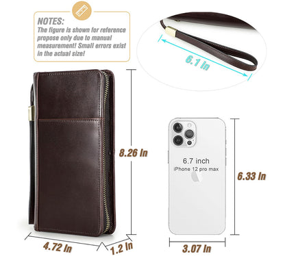 CataPurus Top Grain Leather Travel Passport Wallet Holder for Man & Woman, Handmade with Three-Layer for 4 Passports & Multi Cards, RFID Blocking Large Capacity for Cards/Passports/Tickets, Blue