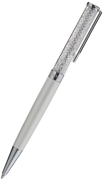 Swarovski Crystalline Ballpoint Pen, Black Ink in White Coloured Casing, Crystal Design, from the Crystalline Collection