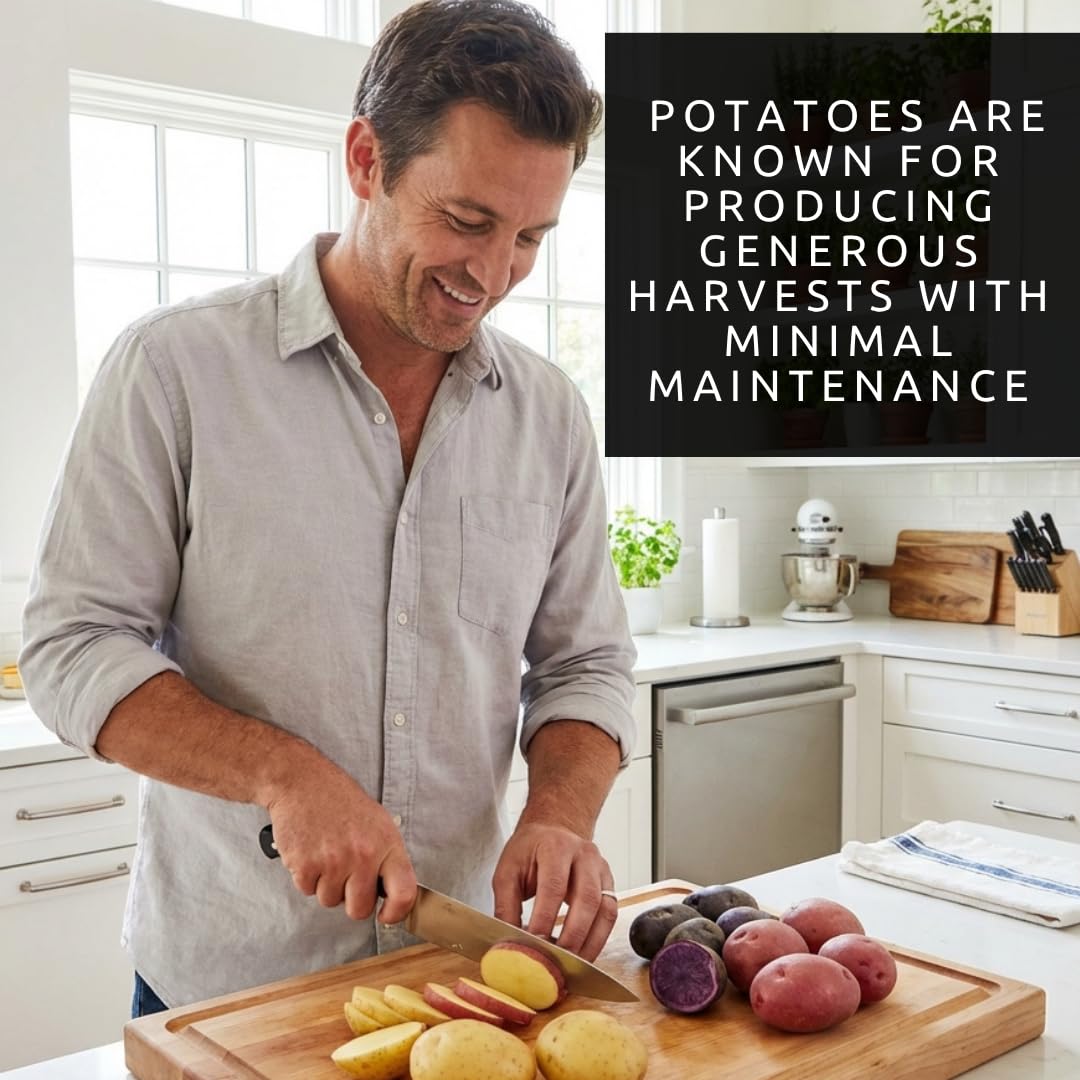 Seed Potatos Grow Pack - 3 Types, Yukon Gold, Red Pontiac, Purple Majesty - Pick the Weight You Want- Get All 3 Types (6 Pounds - 2 Pounds of Each Type) Easy to Grow, Great Flavor