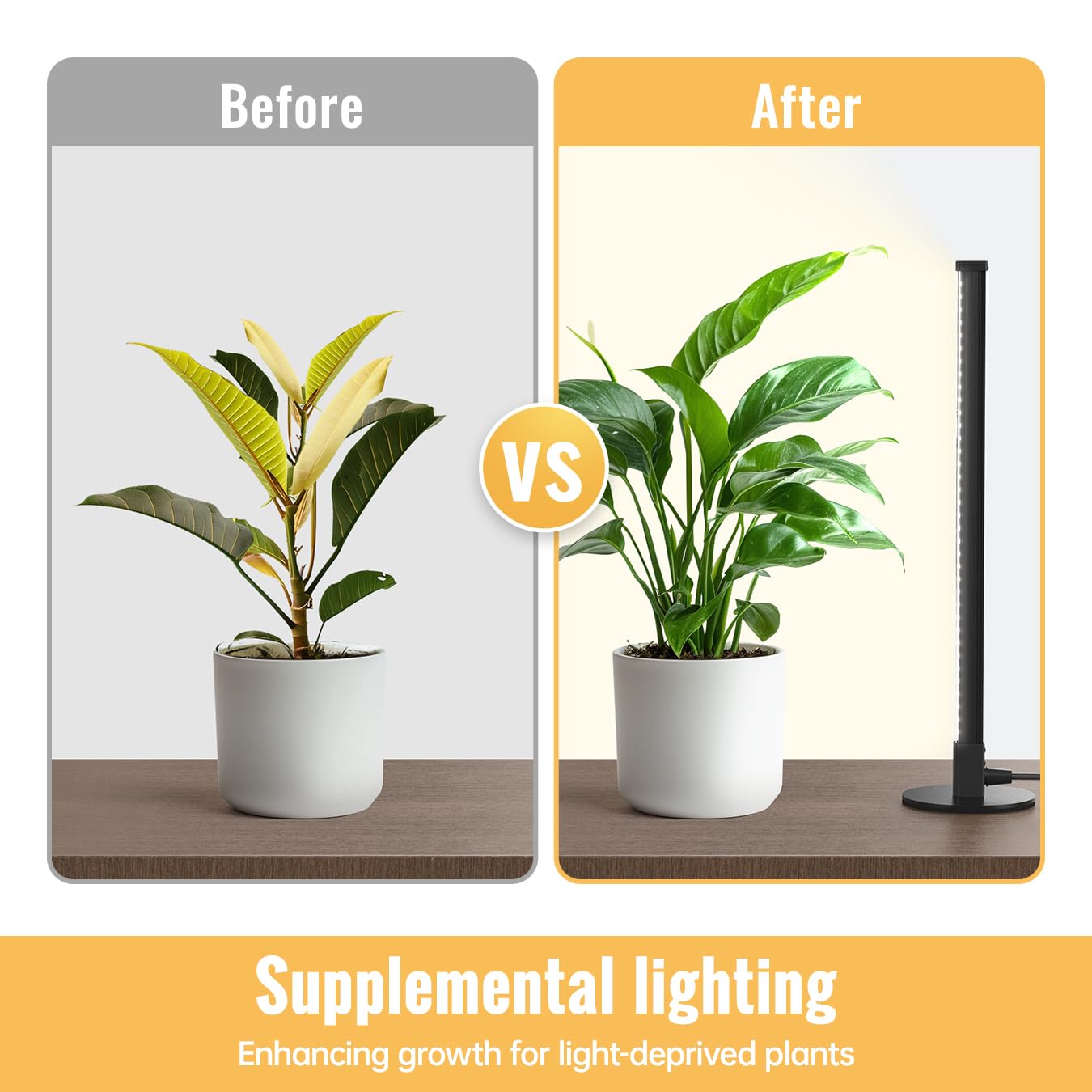 SpeePlant Vertical Grow Light, 72 LEDs Full Spectrum Light Bar, 5000K Wide Illumination Area Desk Light,1.4FT Stand Plant Lamp for Tall Houseplants, Tropical Plants, Foliage with On/Off Switch