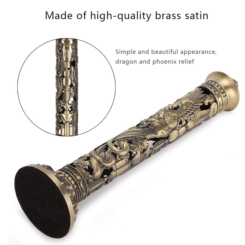 Incense Burner, Stick Incense Holder Brass Incense Holder Dragon Phoenix Relief Craft Stick Incense Burner for Ornaments Tea Room Decoration Indoor Outdoor Use