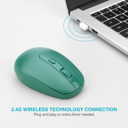 Rii Wireless Mouse RM700 2.4G Silent Mouse with USB Nano Receiver for Laptop,PC,Mac,Chromebook,Windows (Pink)