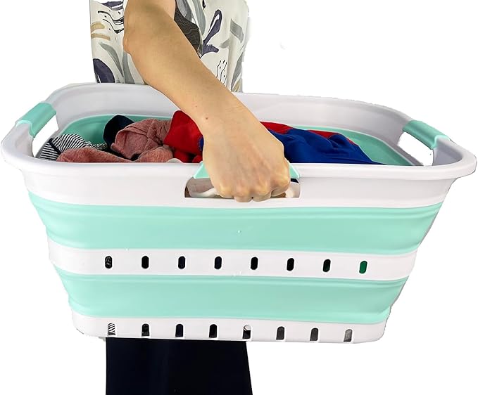 SAMMART 42L Collapsible Plastic Laundry Basket