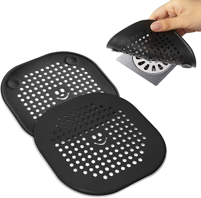 2 Pack Drain Hair Catcher Silicone Drain Protector Bathroom Accessories Hair