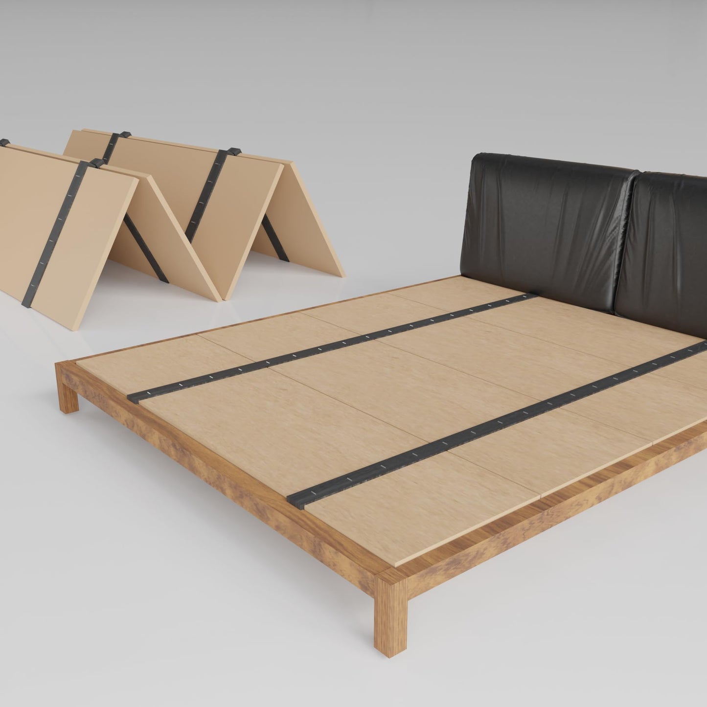 Nutan, Folding Bunkie Board – Low-Profile 74″ x 37.5″ Mattress Support Platform for Daybeds, Bunk Beds, Futons & Metal/Wood Frames – Prevents Sagging, Easy to Install & Store