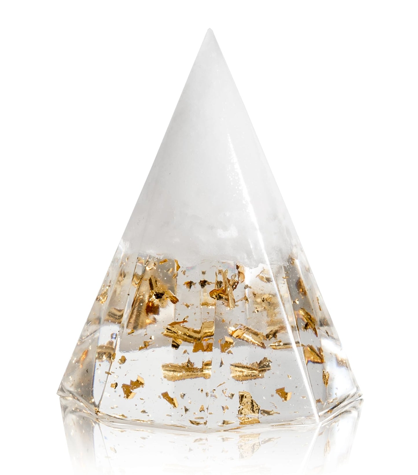 MORISHIO Japanese Orgone Pyramid, Salt purification zen lucky ornaments (Gold)