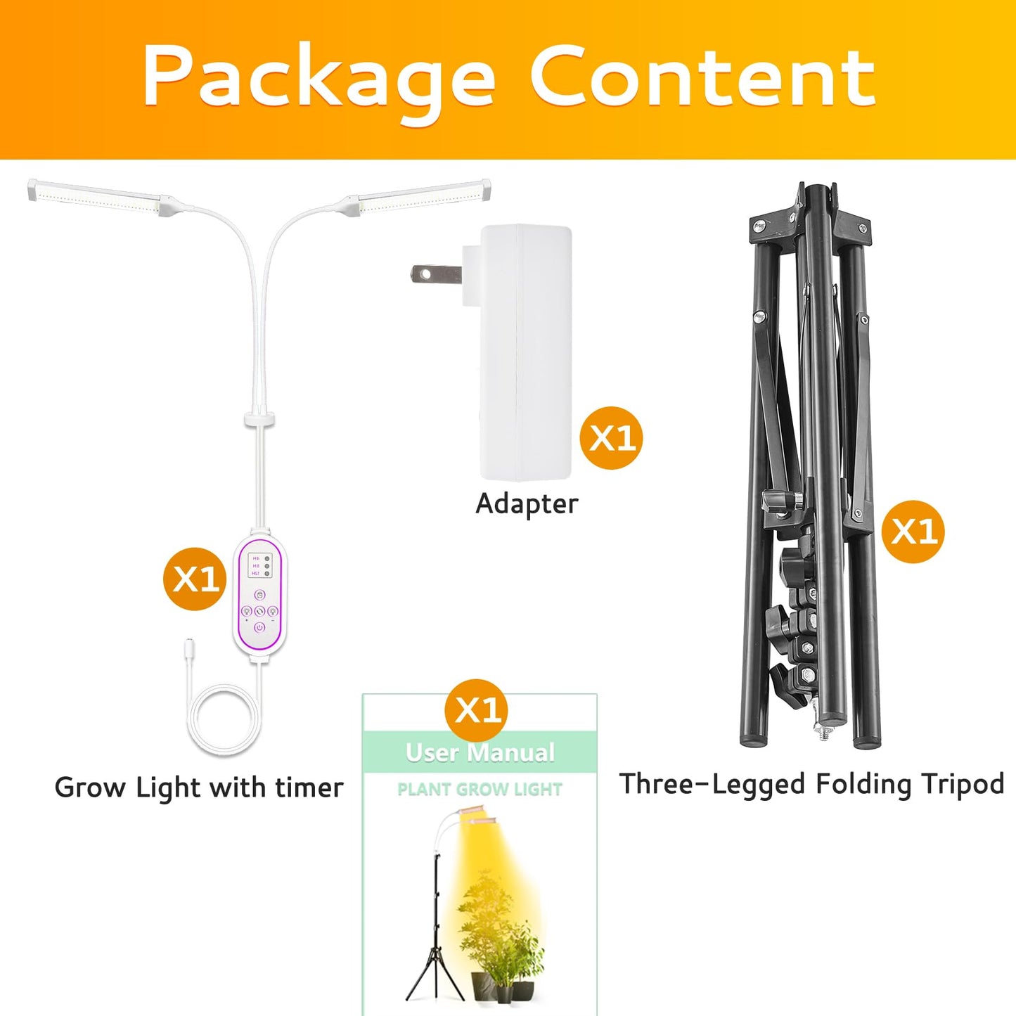 Secefeao 210 LED Grow Lights for Indoor Plants Full Spectrum, LED Plant Light with Stand, Adjustable Height, Plant Grow Lights with Auto 4/8/12/H Timer for Indoor Tall Plants.