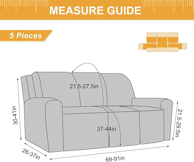 Genina Recliner Cover Stretch Couch Covers, Sofa slipcover