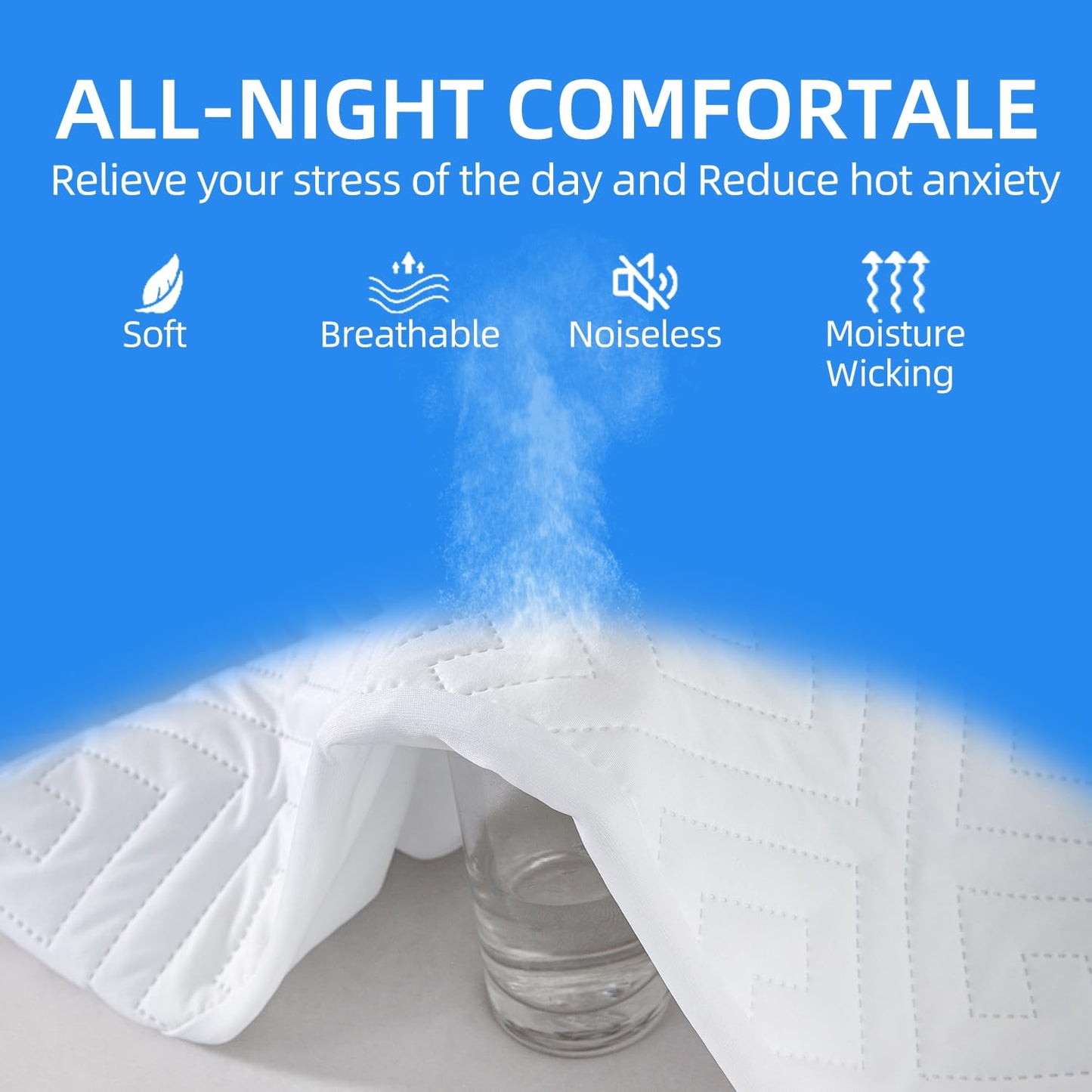 Waterproof Mattress Protector King Size,Quilted Bed Mattress Cover 325GSM,6"-18" Deep Pocket King Mattress Protector,Ultra-Soft Breathable Noiseless Mattress Pad Cover,Vinyl Free Machine Washable