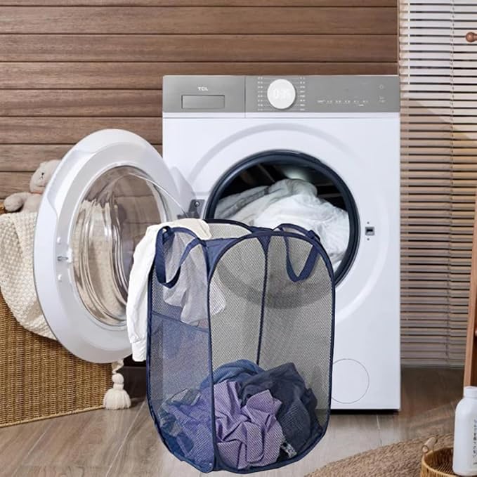 Pop up Laundry Hamper, Foldable Mesh Clothes Hamper