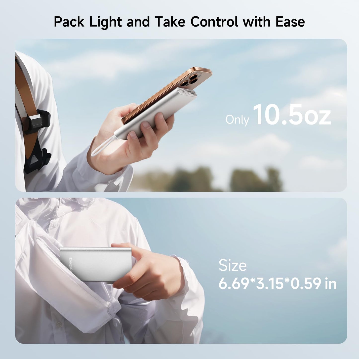Pilot 4GS Portable Charger 12000mAh Fast Charging Power Bank Dual 3A High-Speed Output Battery Pack Compatible with iPhone 16 15 14 13 12 11 and More (Rose Gold)