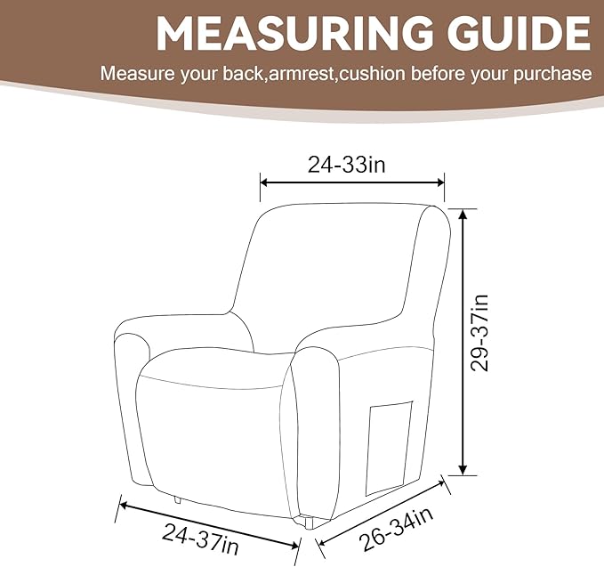 Cupuamon Recliner Chair Covers, Lazy Boy Recliner Covers Stretch Reclining