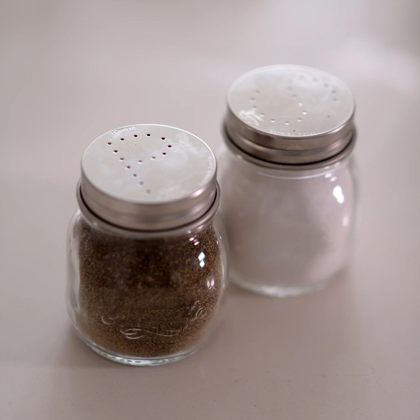 Bormioli Rocco 357760CBD021990 Quattro Stagioni Jar with Salt & Pepper Stainless Lid - Sleeve of 2, 5 oz, Clear